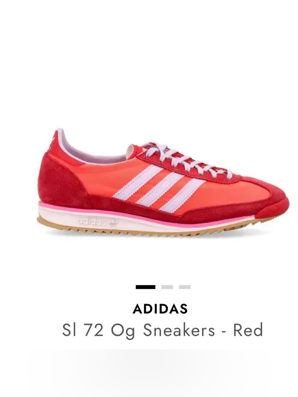 NWT adidas Women’s SL 72 Sneakers in Red, Pink and White